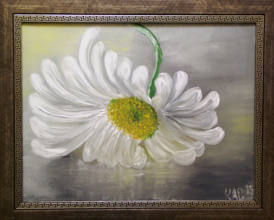 Original and unique painting -"Summer Daisy"- Oil Painting - White Floral Elegance -Original Artwork