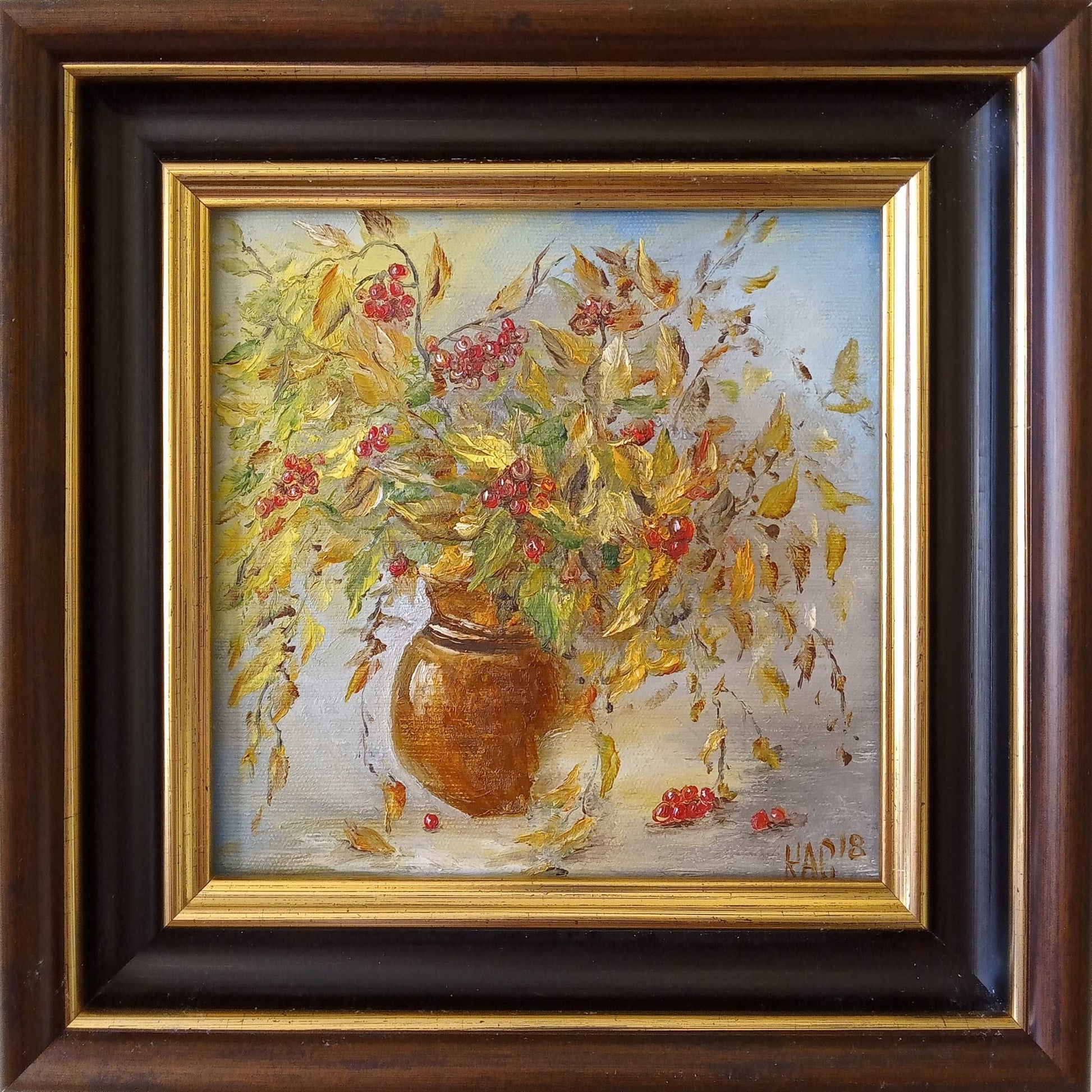 Radiance of Autumn: "Autumn Bouquet" -Original and unique oil painting on canvas