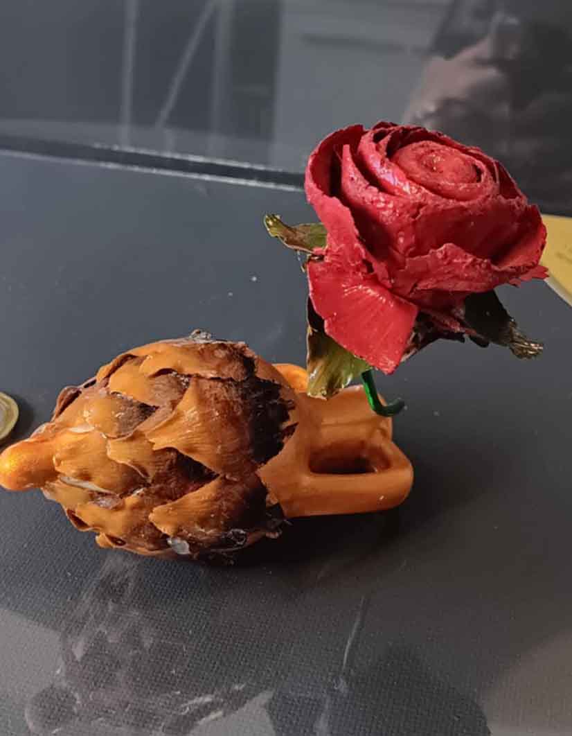 Handmade bouquets of pine cones in vases-from the Mountains