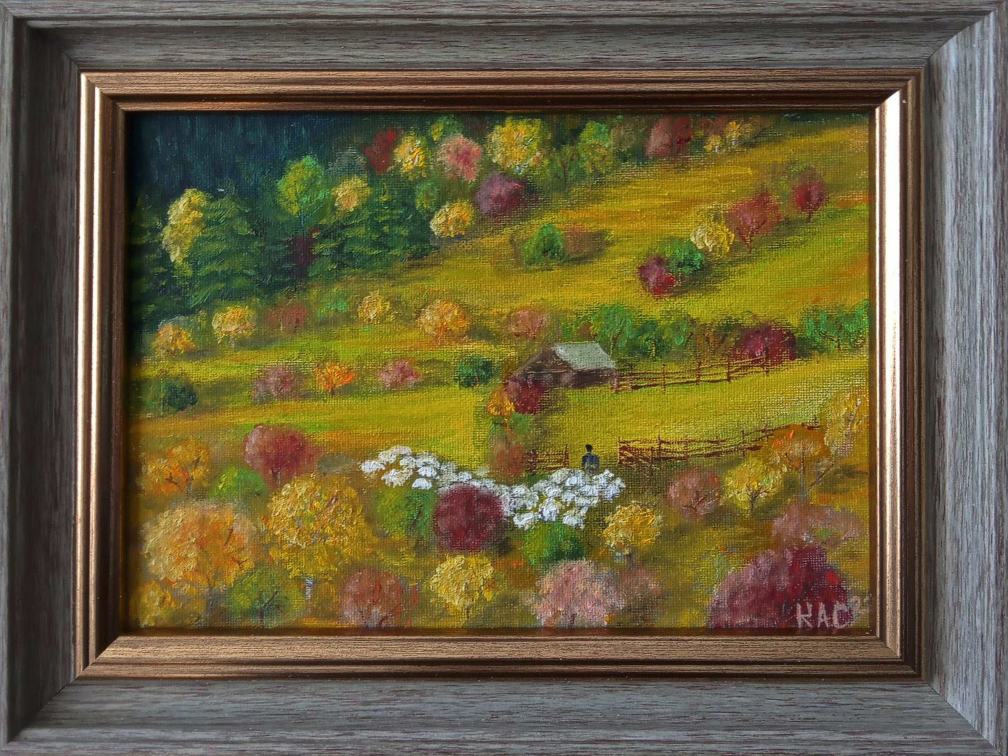 Autumn-miniature-landscape-oil painting