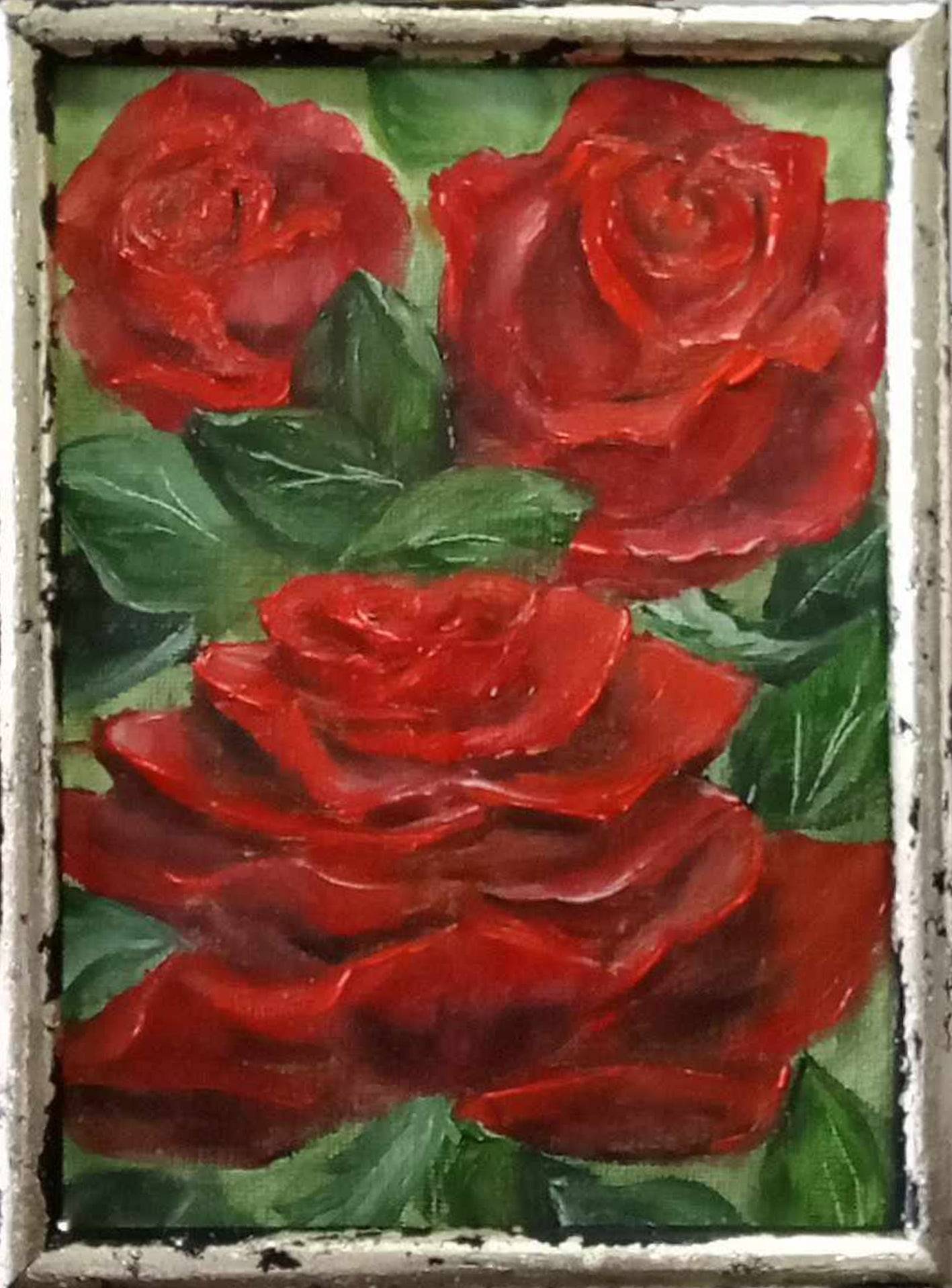 Red-Roses-Miniature-Original-Hand-Painted-Oil-Painting-still-life-on-canvas-for-sale-by-artist 