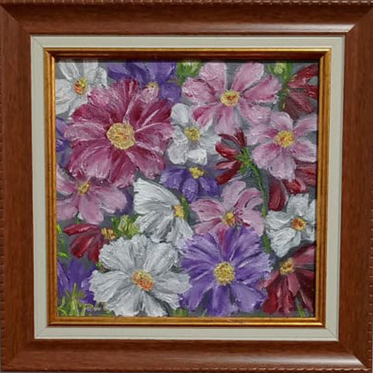 Cosmos flowers - Summer flowers - Original and unique oil painting